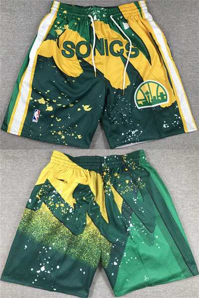 Men%27s Oklahoma City Thunder Green SuperSonics Shorts (Run Smaller)